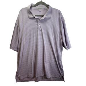 Peter Millar Summer Comfort Purple Lavender White Striped Men's Size XXL Golf